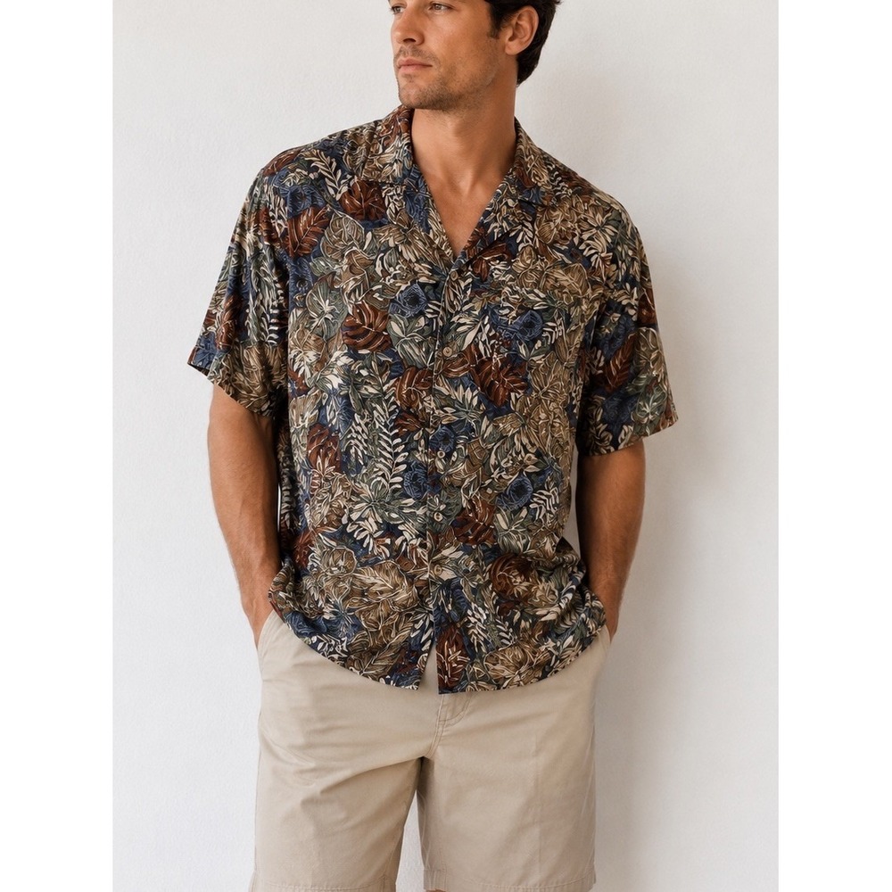 Via Veneto Multicolor Shirt And A Size Extra Large 100% Rayon Easy Care Cool
